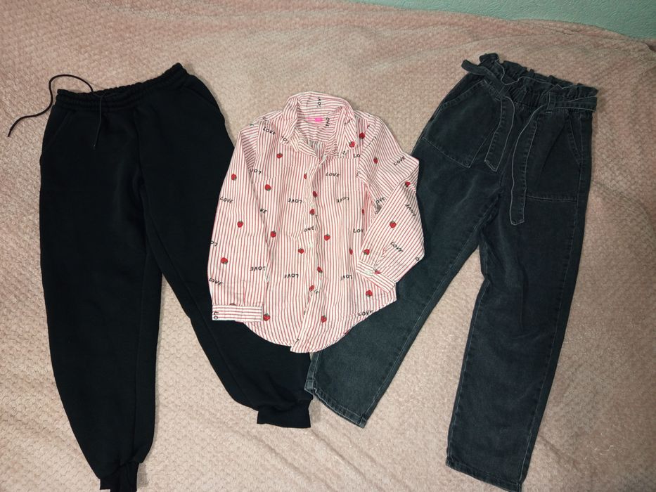 Пакет речей на дівчинку 140-146: куртка,светр,тренч,джинси,шубка