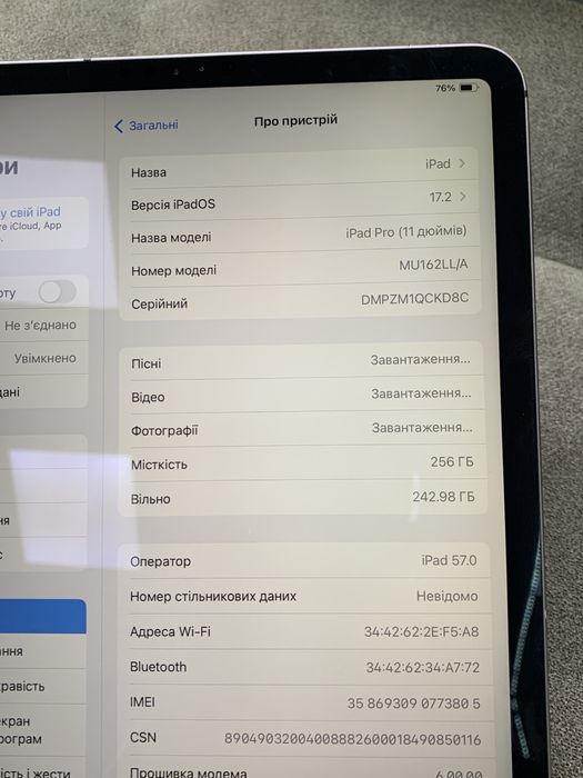 Оригінальний ipad pro 1 ген wi-fi + lte 256 gb