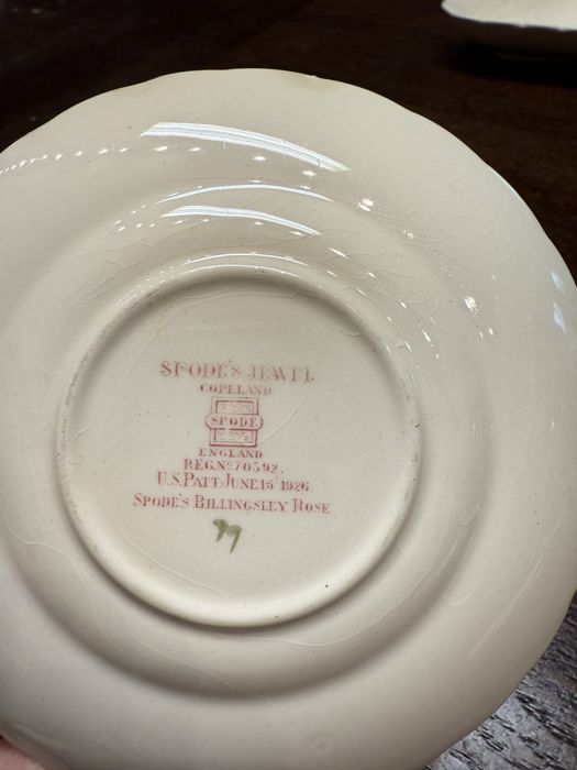 3 Spodek talerzyk Spode’s Jewel Copeland England Angielskie Rose 2200
