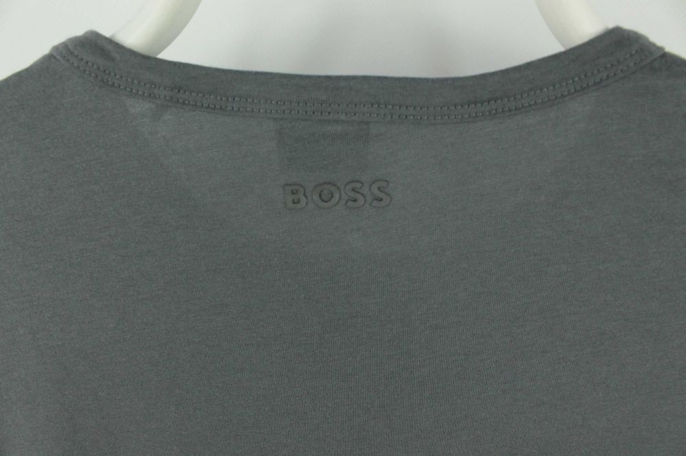 Легкий бавовняний лонгслів футболка Boss Gray Cotton Regular Fit Longsleeve Розмір М