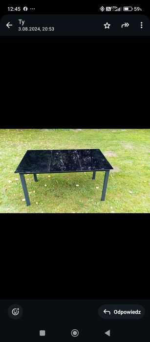 Stół szklany ogrodowy