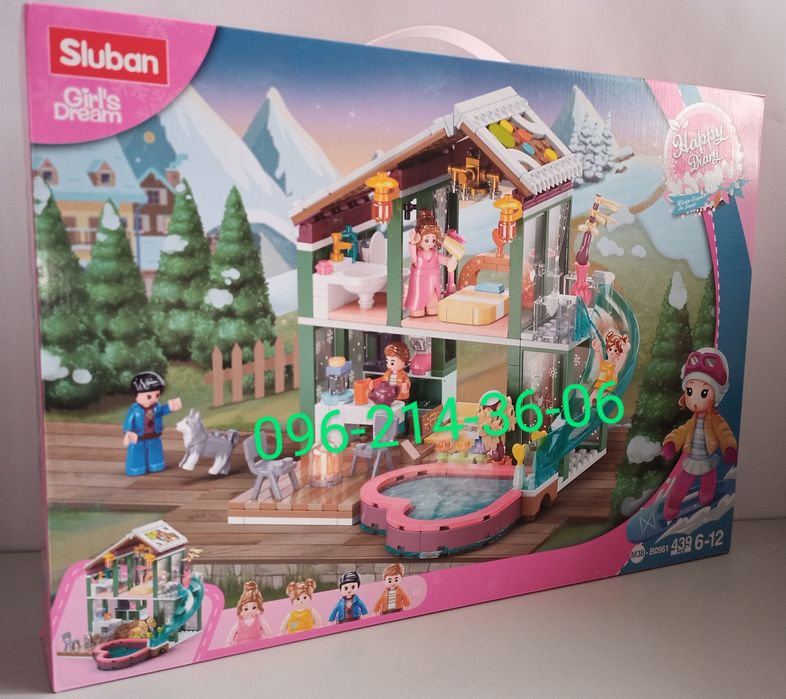 Конструктор Розовая мечта Sluban M38-B0961 Весенний курортный домик
