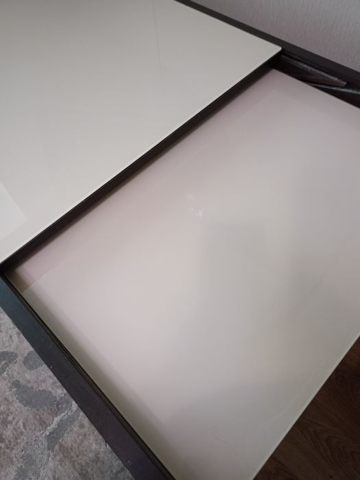 Стіл обідній розкладний Мікс Меблі Діоніс венге / біле скло