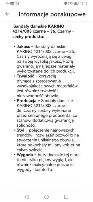Sandały damskie nowe czarne na słupku KARINO rozm. 36