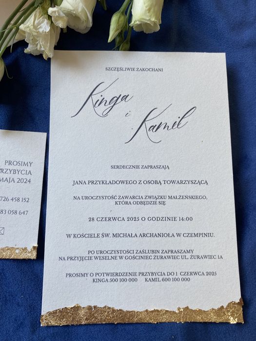 Zaproszenie ze zloceniem