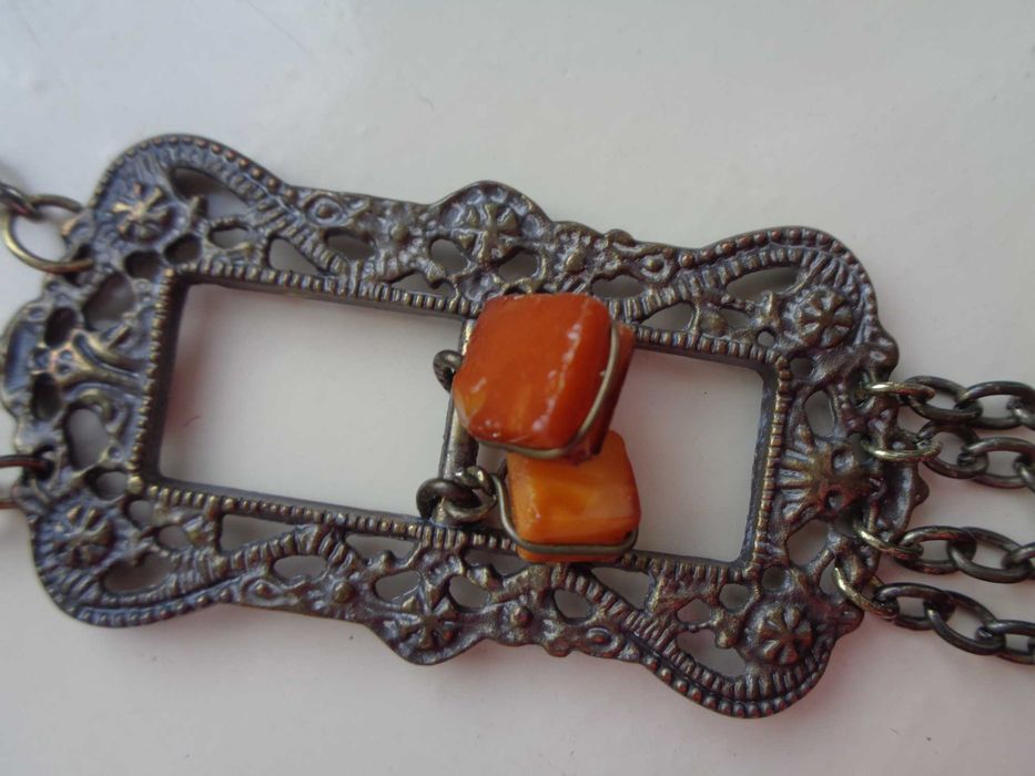 весільна етнічна прикраса Сакта бурштин Балтія 7см