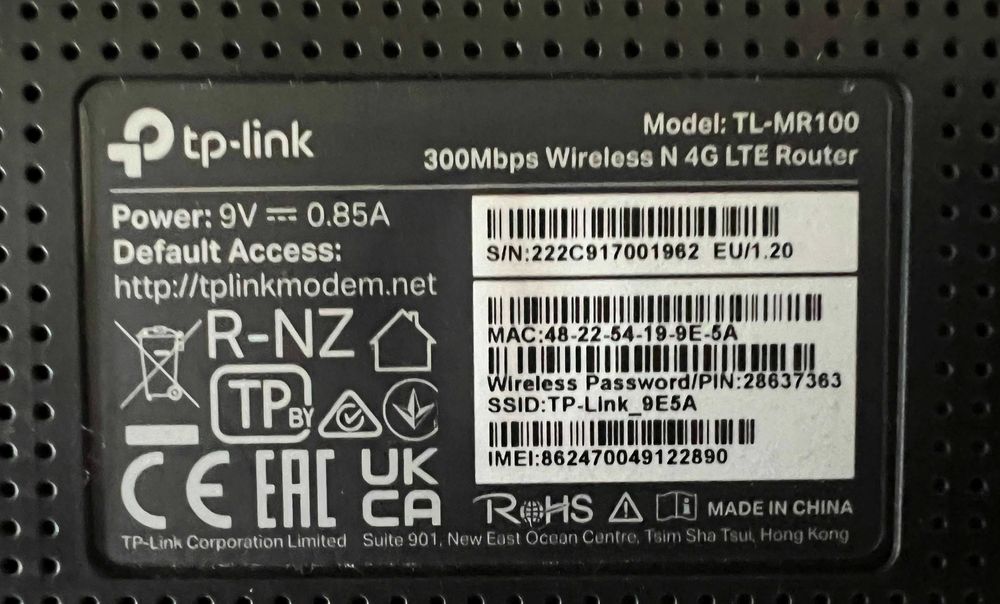 Router LTE na kartę sim TP-Link TL-MR100 4G