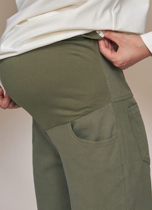 Спортивні штани для вагітних Юла Мама Lone темна оливка XL