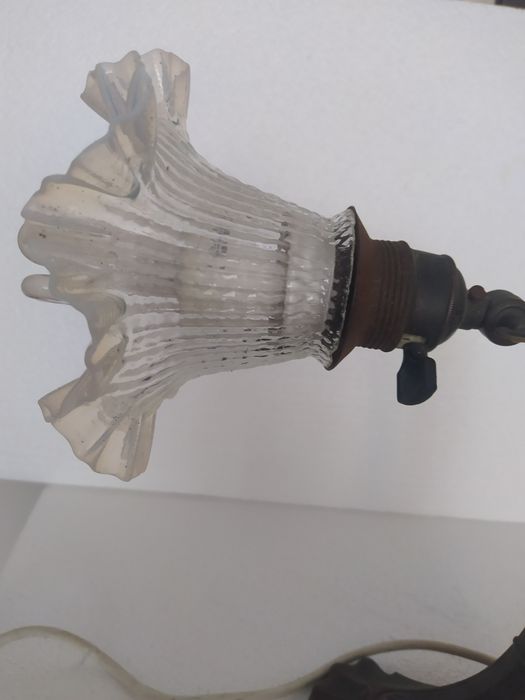 Lampka secesyjna na biurko mosiądz tulipan