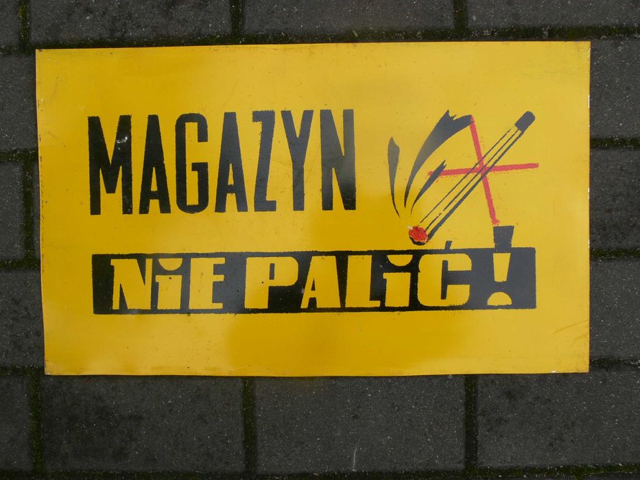 Stara Tablica  z PRL Magazyn nie Palić Oryginał