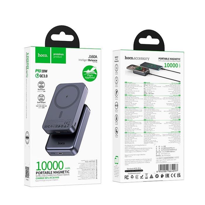 Повербанк HOCO MagSafe 10000 mAh 20W магнітна бездротова зарядка J160A