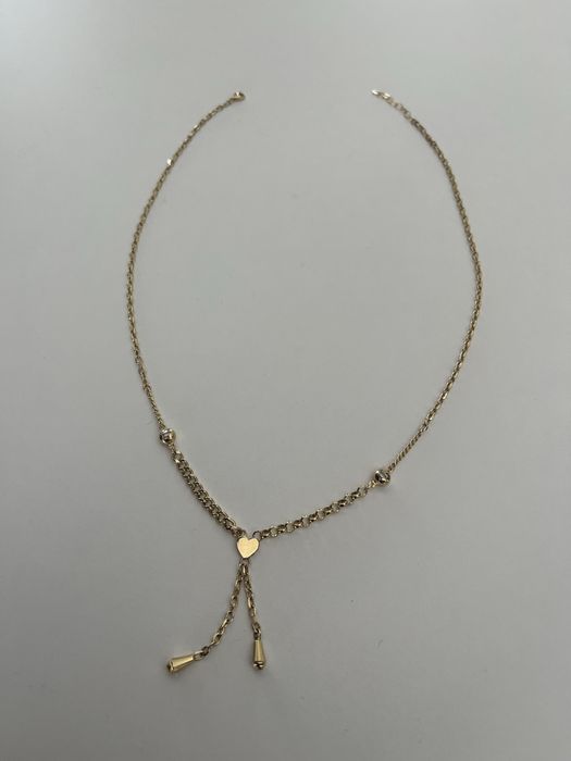 złoty damski łańcuszek naszyjnik z sercem złoto 14k 585