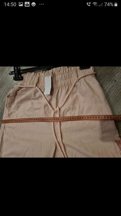 Spodnie bawełniane 100%, spodnie szerokie bawełniane rozm L