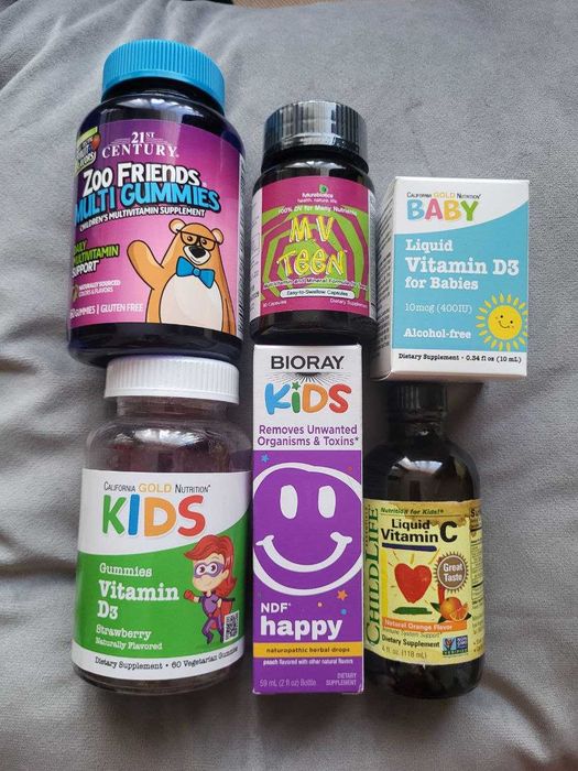 Дитячі мульвітаміни з США, д3, вітамін С, Bioray, Childlife,California