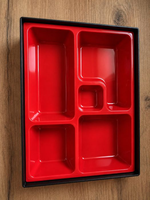 Bento Box – zestaw 5 szt. | czarno-czerwone , nowe