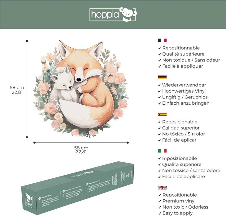 Naklejka na ścianę do pokoju dziecka Mama Lis