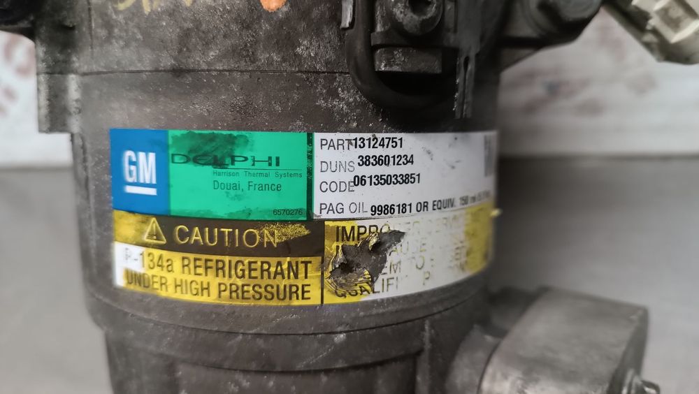 Compressor Ar Condicionado OPEL ASTRA H 1.7 CDTI (L48) (74 kW / 100 cv) [03.2004 - 10.2010] Z 17 DTH - 13124751 1.7 CDTI (L48) (74 kW / 100 cv) [03.20