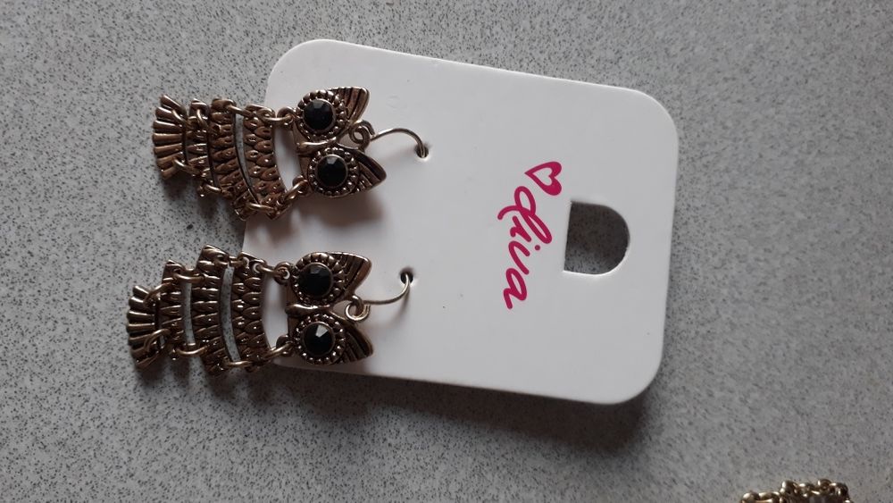 Новый гарнитур комплект Сова серьги подвеска