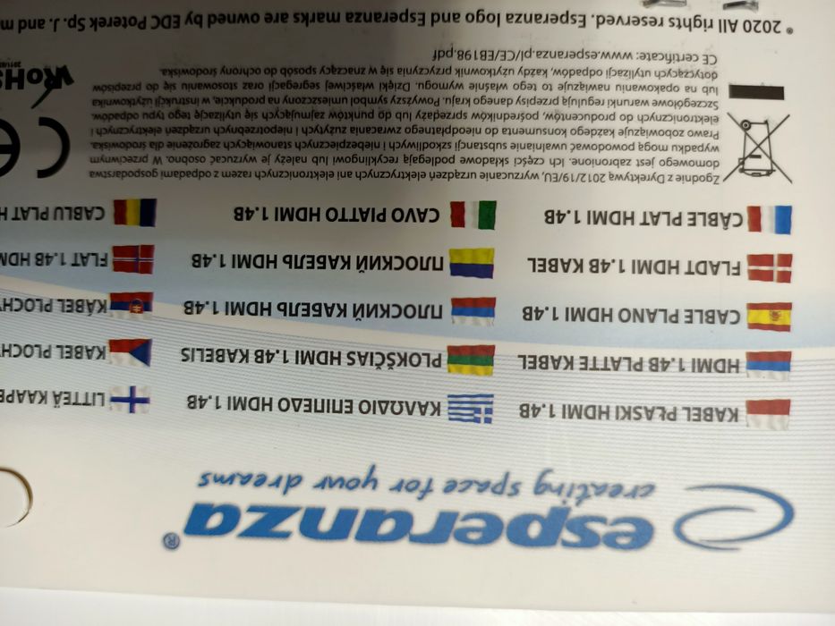 Kabel HDMI 1.4 b płaski