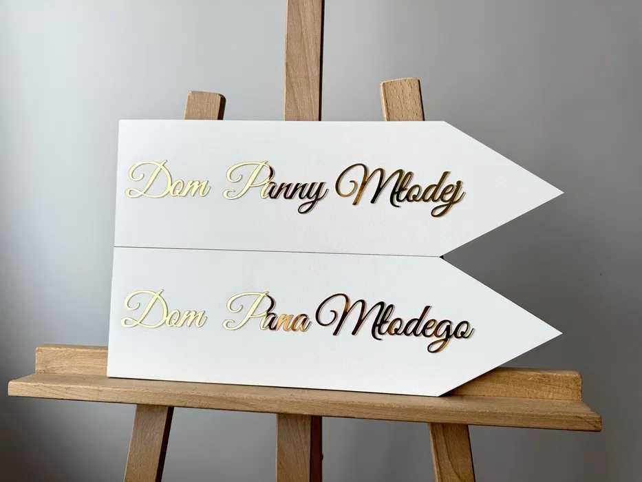 Drogowskazy ślubne Dom Panny Młodej Dom Pana Młodego dekoracje domu śl