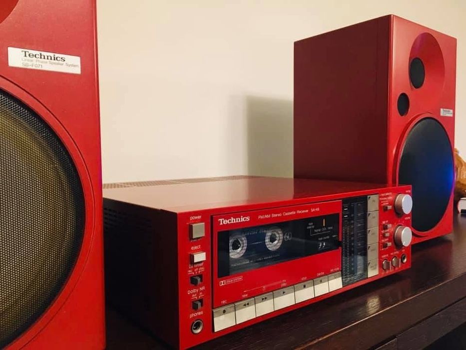 Technics SA-K6 wieża deck zestaw piekny czerwony kolor unikat