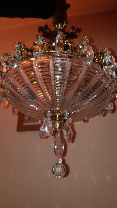 Candeeiro vintage dourado em bronze