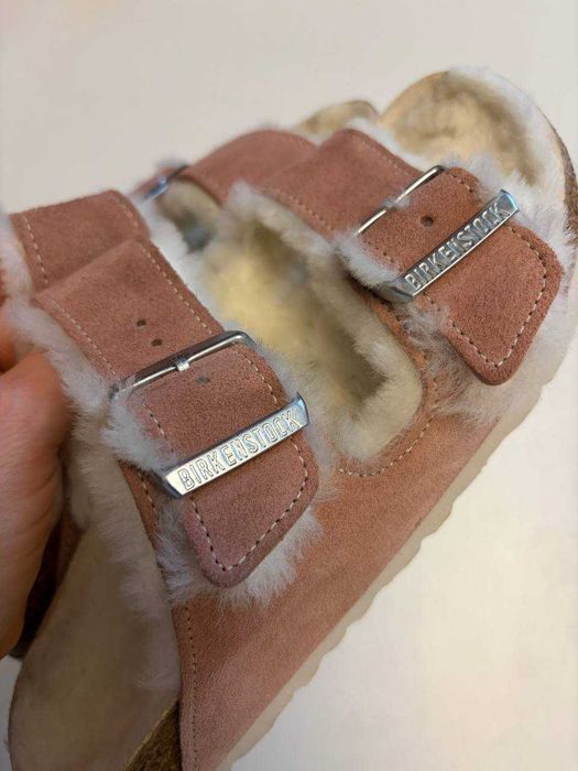Нові шльопанці Birkenstock Arizona Shearling колір Pink Clay 37 розмір