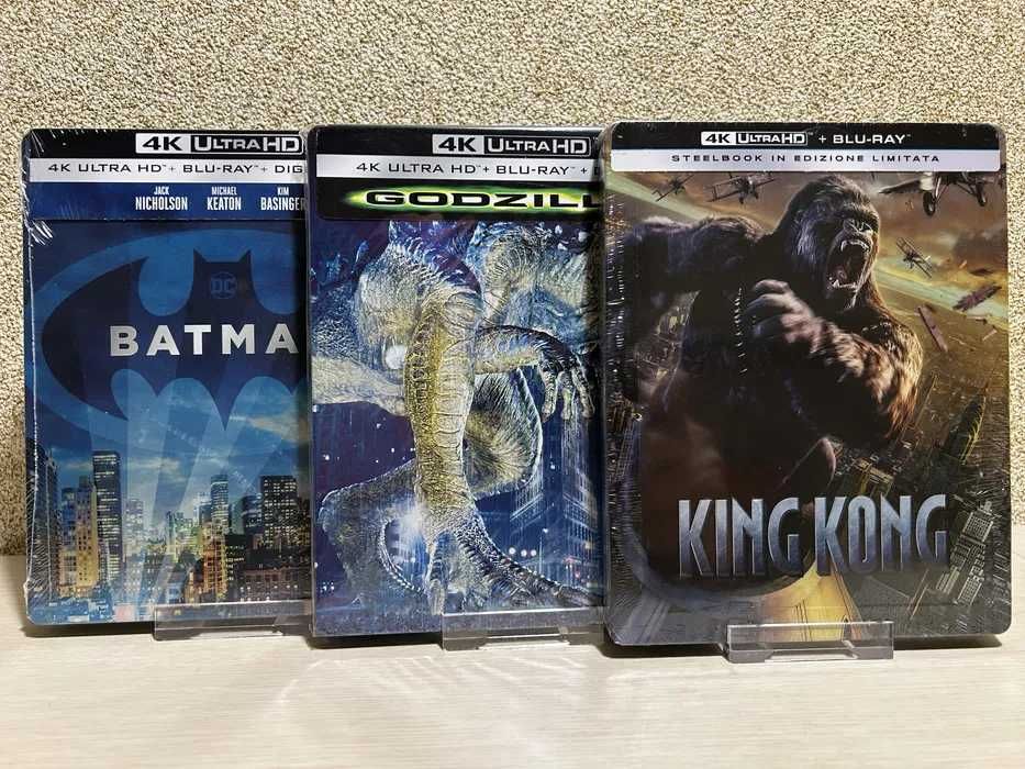 Steelbook 4K Ultra HD Blu-ray DC Кинг Конг/Годзилла /Мег 1-2/Шазам 1-2