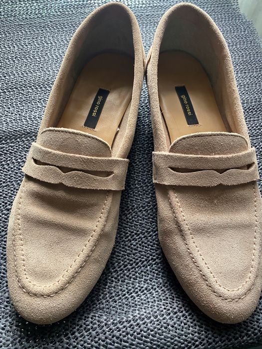 Мокасіни бежеві замшеві