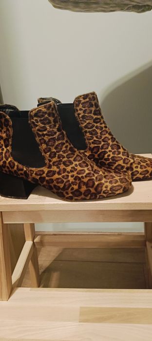 Botki sztyblety w panterkę, rozmiar 41