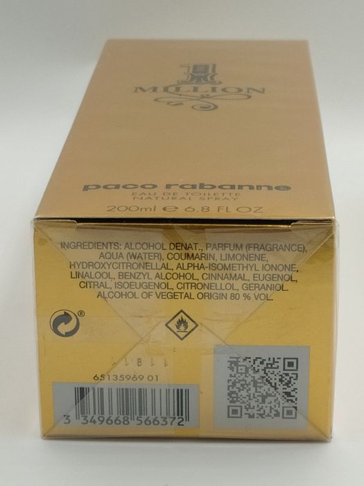 Paco Rabanne 1 Million edt 200 мл Оригинал