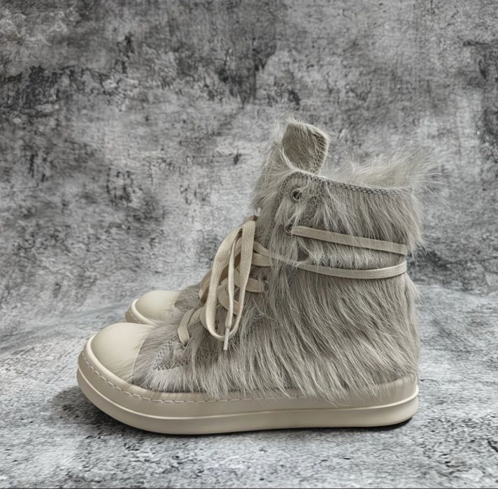 Rick Owens Ramones High «Pony Hair» Волосатые высокие рамоны рик овенс