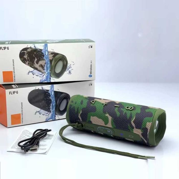 Портативная колонка Boombox Flip 6, Bluetooth, FM радио, USB