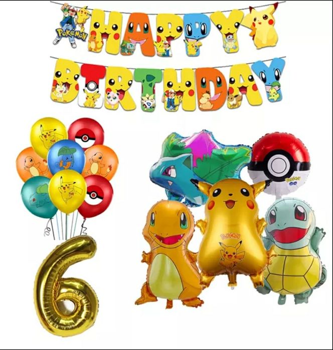 Decoração Festa Aniversário Pokemon Pikachu 2 a 8 anos NOVO