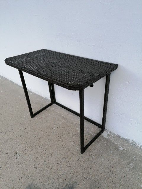 Stolik skladany balkonowy, technorattan brąz lub szary.