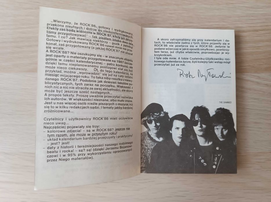Kalendarz muzyczny Rock 88 na rok 1988