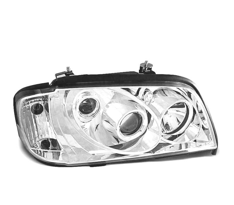 FARÓIS FRONTAIS + PISCAS PARA MERCEDES W202. 93-00 FUNDO CROMADO