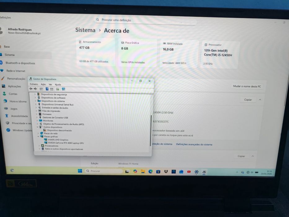 Acer nitro 5 c\ rtx 4060