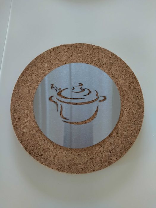Base para tacho, em cortiça, 19cm, novo