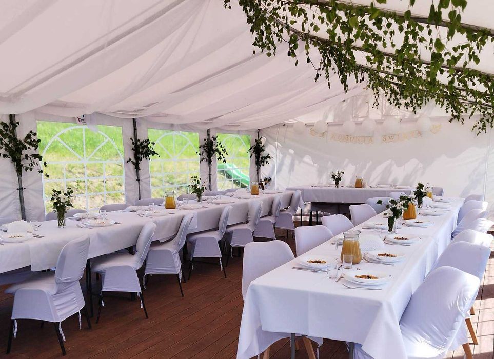 Wynajem namiotów, krzesła, podłoga drewniana - namioty na wynajem