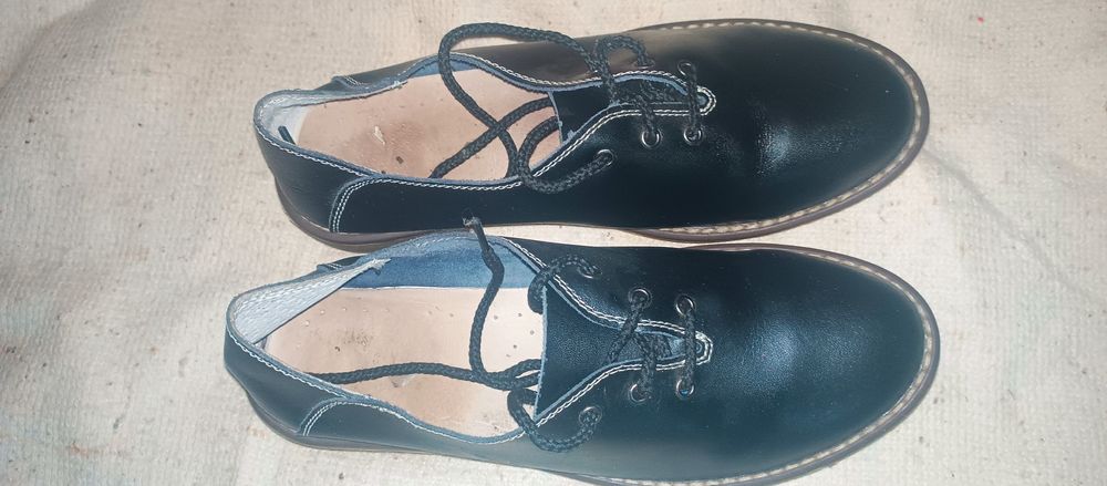 Туфли кожаные черного цвета