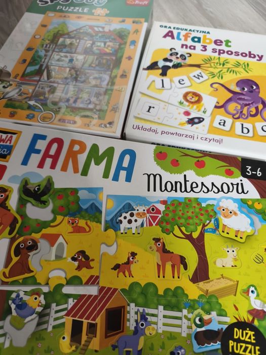 Zestaw gier Farma montessori, alfabet na 3 sposoby, spy guy