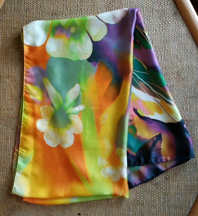 Echarpe padrão flores