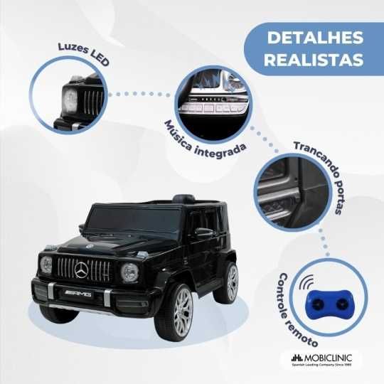 Carrinho elétrico Mercedes Benz, Pedal elétrico, Controle remoto