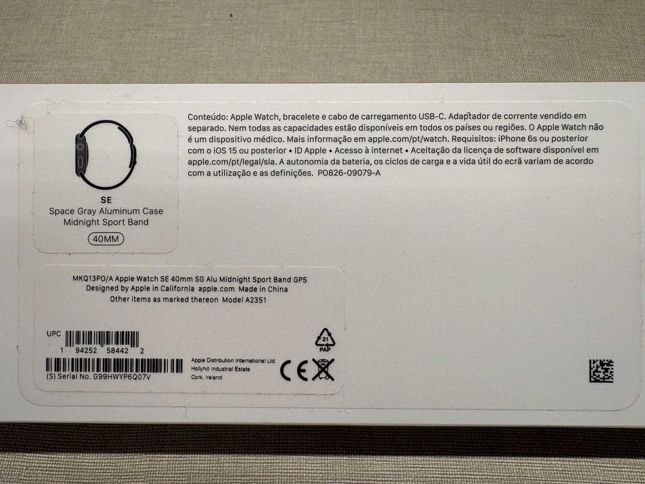 Apple iWatch SE como novo completo em caixa