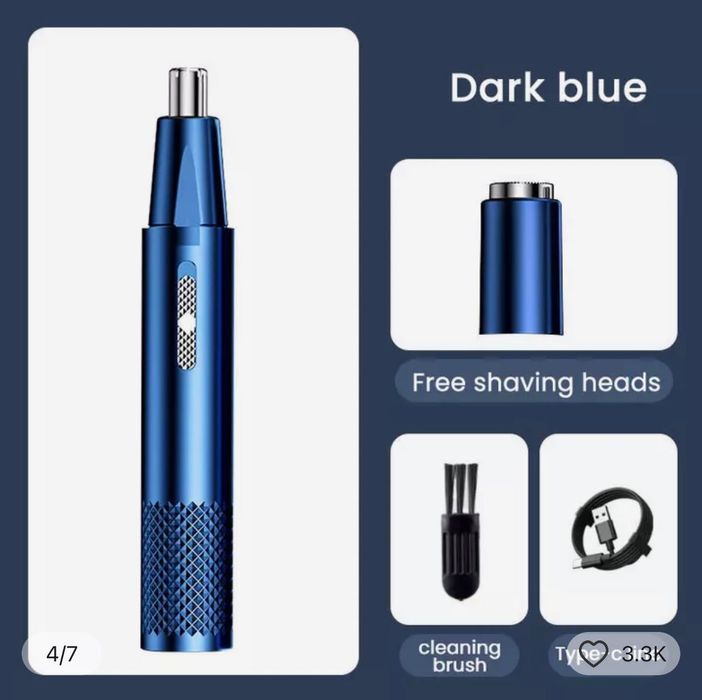 Aparador de cabelo elétrico para nariz, recarregável, multicinético,