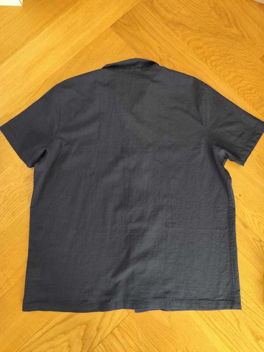 Nowa koszula męska XL 43/44 bawełna krótki rękaw jak lniana granat
