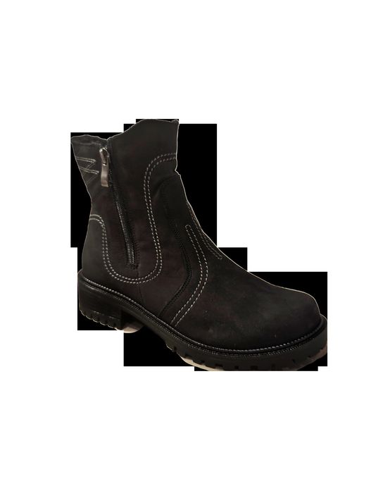 Skórzane botki Natalii czarne obcas 3,5 cm