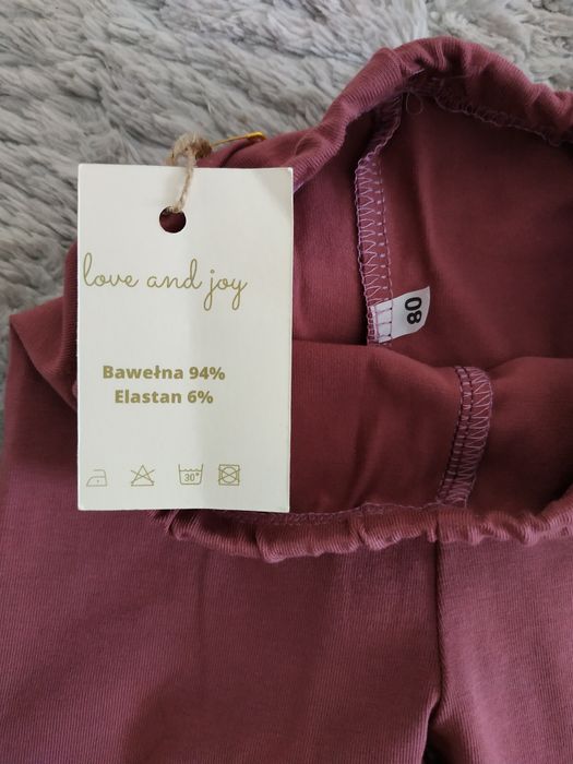 Nowe legginsy z kokardą z tyłu/malaga/prezent/MakBa/r. 74/80