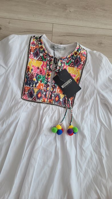 Nowa biała koszula bluzka haftowana boho folk S missquied next